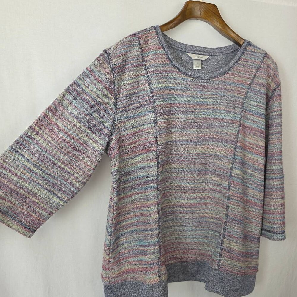 CJ Banks 1X Multicolor Space Dye Sweater Knit Tunic Top - Picture 3 of 11